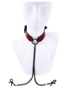 SPORTSHEETS SAFFRON COLLAR WITH NIPPLE CLAMPS- 830613-4